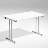 Bord Dinner, Hvid 1200x800 mm, Alugråt understel