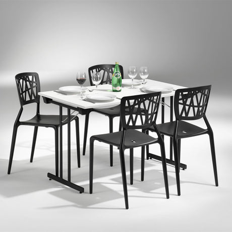 Bord Dinner, Hvid 1200x800 mm, Sort understel