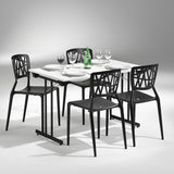 Bord Dinner, Hvid 1200x800 mm, Sort understel