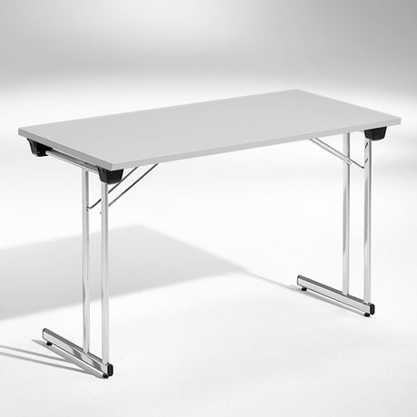 ELJ Konferencebord Kongress, Lysgrå 1200x600 mm, Krom understel – Klapborde