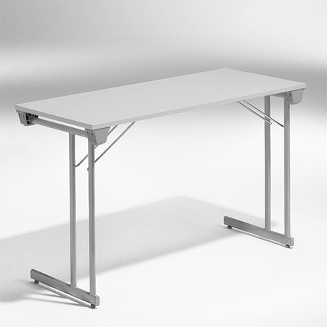 ELJ Konferencebord Kongress, Lysgrå 1200x500 mm, Alugråt understel – Klapborde