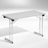 Konferencebord Kongress, Lysgrå 1200x500 mm, Krom understel