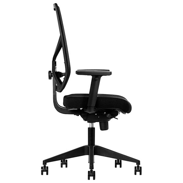 Kontorstol For_U, Sort med armlæn, Sort kryds – image 6