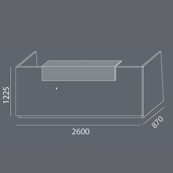 Reception DNA Hvid 2600 mm, Hæve-sænkebord – image 8