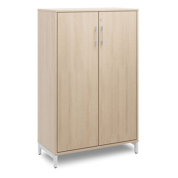 Ergoff Kontorskab DNA, 800x1275 mm, Eg/Alugrå 3A4 – Bogreoler & kontorskabe