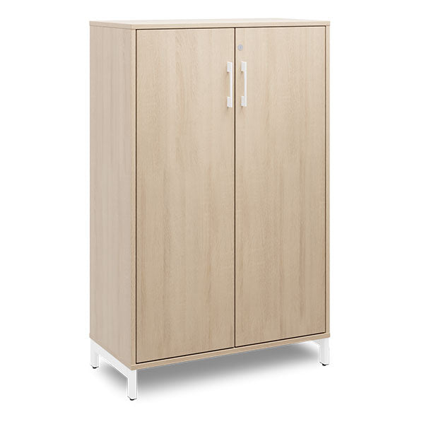 Ergoff Kontorskab DNA, 800x1275 mm, Eg/Hvid 3A4 – Bogreoler & kontorskabe