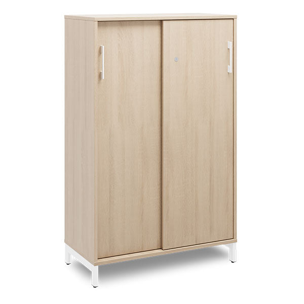 Ergoff Kontorskab DNA, 800x1275 mm, Eg/Hvid 3A4 – Bogreoler & kontorskabe
