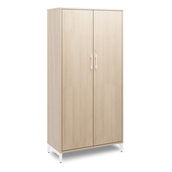 Ergoff Kontorskab DNA, 800x1660 mm, Eg/Hvid, skydedør 4A4 – Bogreoler & kontorskabe