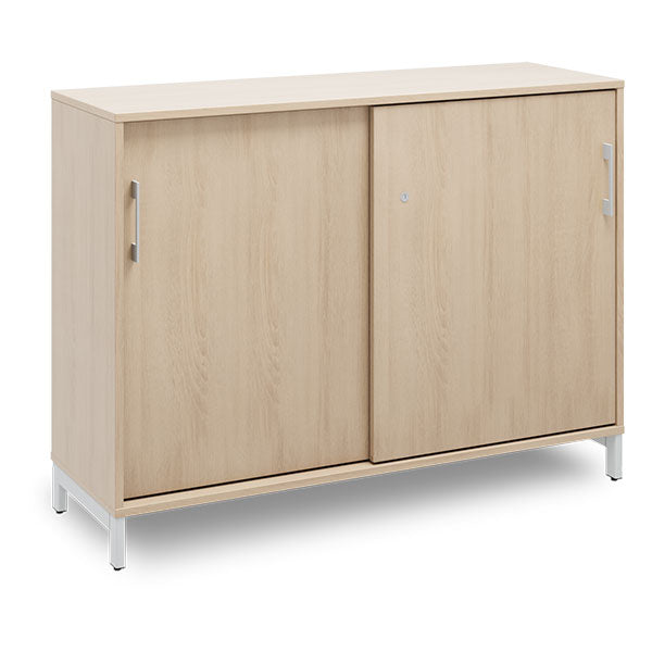 Ergoff Kontorskab DNA, 1200x890 mm, Eg/Alugrå 2A4 – Bogreoler & kontorskabe