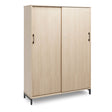 Ergoff Kontorskab DNA, 1200x1660 mm, Eg/Sort, skydedør 4A4 – Bogreoler & kontorskabe