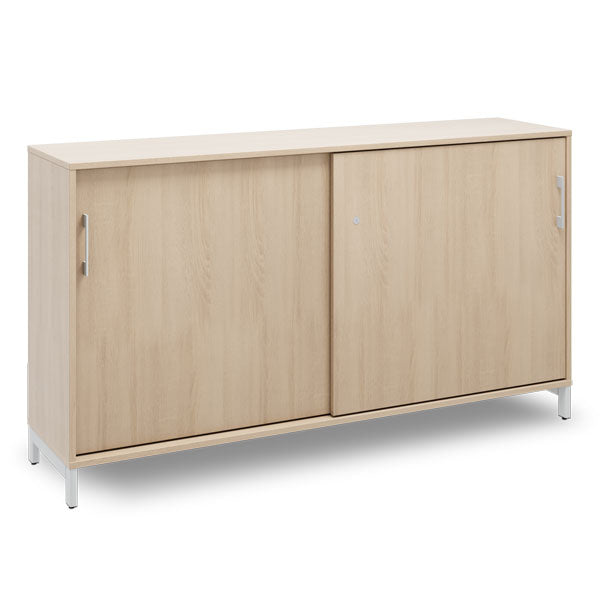 Ergoff Kontorskab DNA, 1600x890 mm, Eg/Alugrå 2A4 – Bogreoler & kontorskabe