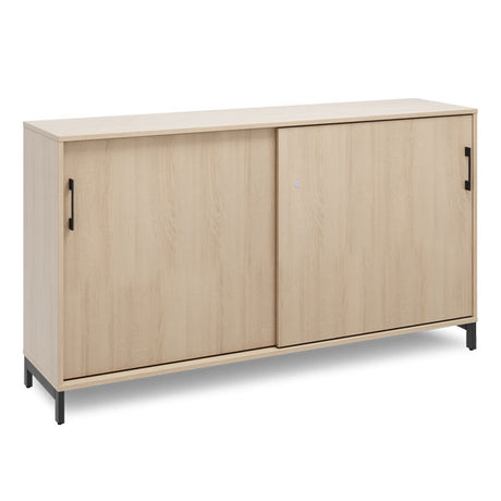 Ergoff Kontorskab DNA, 1600x890 mm, Eg/Sort 2A4 – Bogreoler & kontorskabe