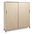 Ergoff Kontorskab DNA, 1600x1660 mm, Eg/Sort, skydedør 4A4 – Bogreoler & kontorskabe