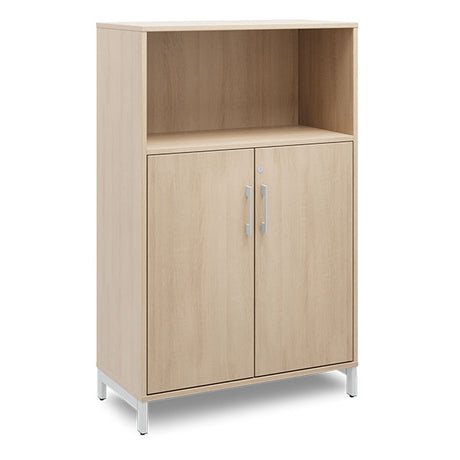 Ergoff Kontorskab DNA, 800x1275 mm, Eg/Alugrå 3A4/2A4 – Bogreoler & kontorskabe