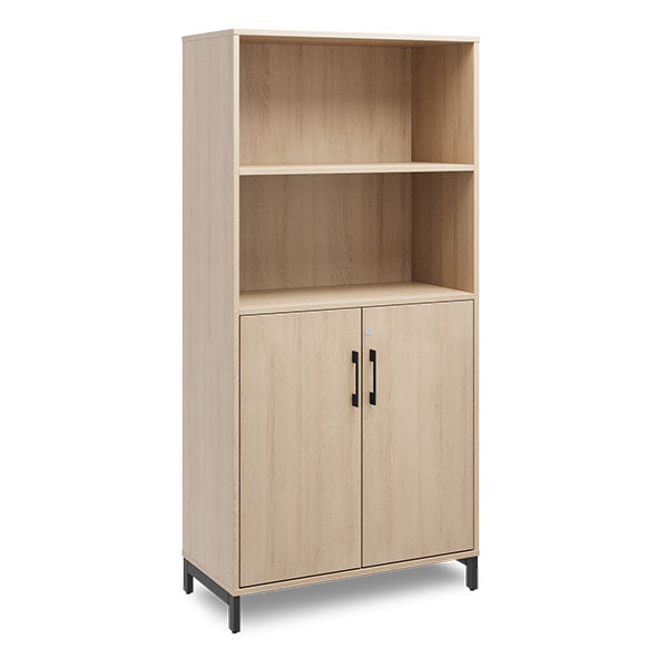 Ergoff Kontorskab DNA, 800x1660 mm, Eg/Sort 4A4/2A4 – Bogreoler & kontorskabe