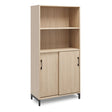 Ergoff Kontorskab DNA, 800x1660 mm, Eg/Sort, skydedør 4A4/2A4 – Bogreoler & kontorskabe