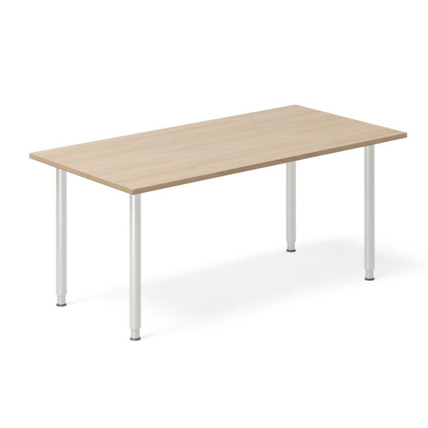 Ergoff Skrivebord DNA, Eg 1600x800mm I-ben/Alugrå – Skriveborde