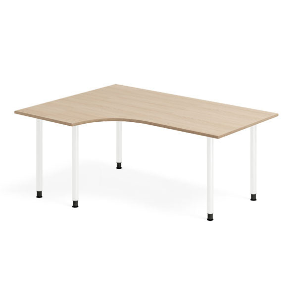 Ergoff Skrivebord DNA, Eg 1600x1200mm Venstre I-ben/Hvid – Skriveborde