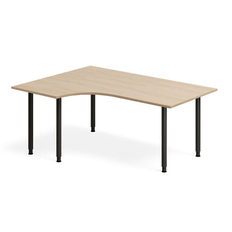 Ergoff Skrivebord DNA, Eg 1600x1200mm Venstre I-ben/Sort – Skriveborde