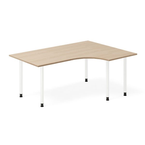 Ergoff Skrivebord DNA, Eg 1600x1200mm Højre I-ben/Hvid – Skriveborde