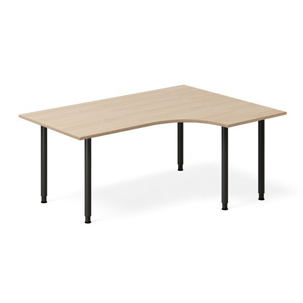 Ergoff Skrivebord DNA, Eg 1600x1200mm Højre I-ben/Sort – Skriveborde