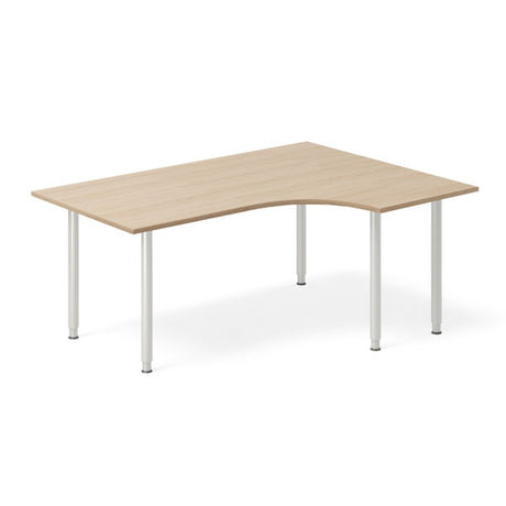 Skrivebord DNA, Eg 1600x1200mm Højre I-ben/Alugrå