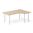 Ergoff Skrivebord DNA, Eg 1600x1200mm Højre I-ben/Alugrå – Skriveborde