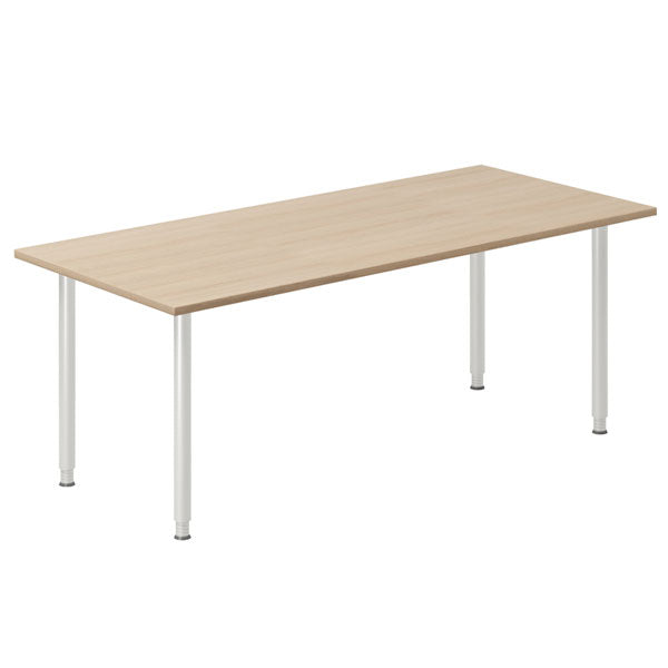 Ergoff Skrivebord DNA, Eg 1800x800mm I-ben/Alugrå – Skriveborde