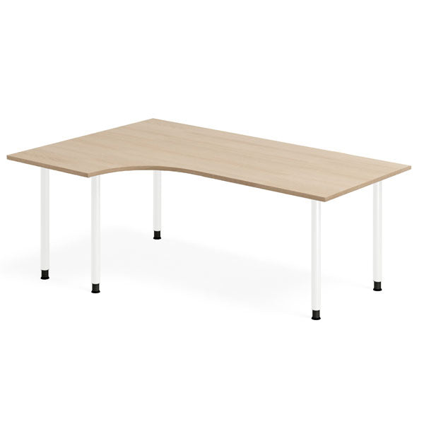 Ergoff Skrivebord DNA, Eg 1800x1200mm Venstre I-ben/Hvid – Skriveborde