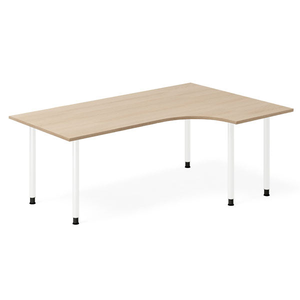 Ergoff Skrivebord DNA, Eg 1800x1200mm Højre I-ben/Hvid – Skriveborde