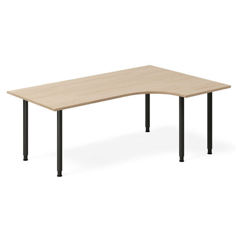 Ergoff Skrivebord DNA, Eg 1800x1200mm Højre I-ben/Sort – Skriveborde