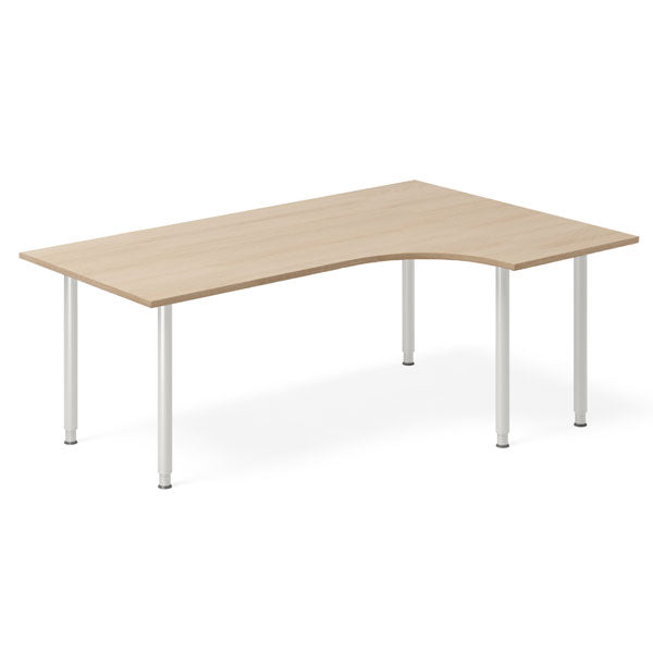 Skrivebord DNA, Eg 1800x1200mm Højre I-ben/Alugrå