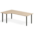 Ergoff Skrivebord DNA, Eg 2000x1200mm Venstre I-ben/Sort – Skriveborde