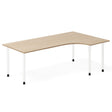 Ergoff Skrivebord DNA, Eg 2000x1200mm Højre I-ben/Hvid – Skriveborde