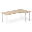 Ergoff Skrivebord DNA, Eg 2000x1200mm Højre I-ben/Alugrå – Skriveborde