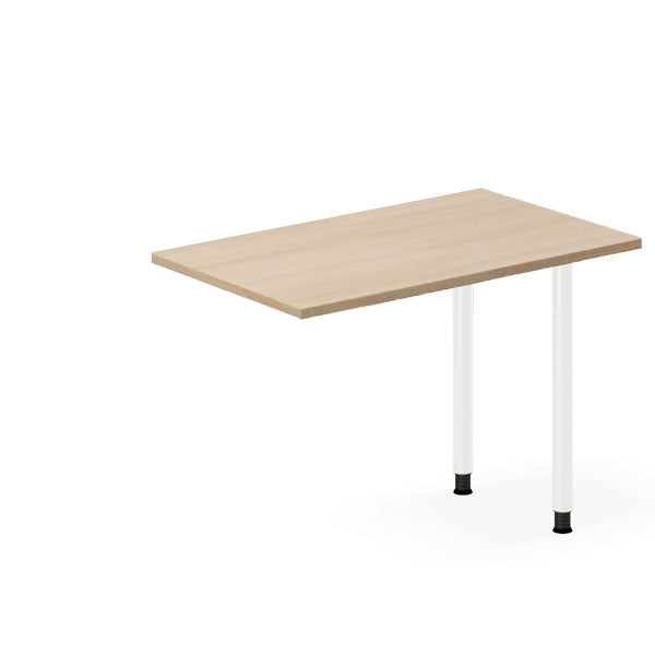 Ergoff Skrivebord, tilbyg DNA Eg 1000x600mm I-ben Hvid – Skrivebordstilbyg