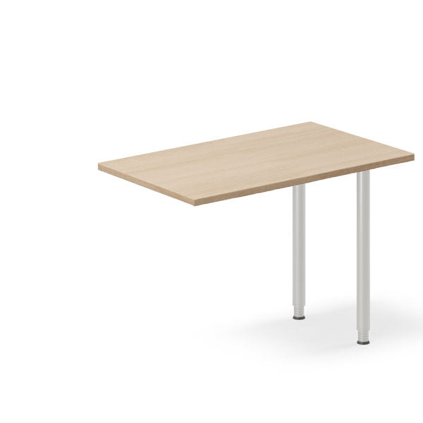Ergoff Skrivebord, tilbyg DNA Eg 1000x600mm I-ben Alugrå – Skrivebordstilbyg