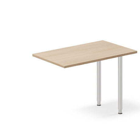Skrivebord, tilbyg DNA Eg 1000x600mm I-ben Alugrå