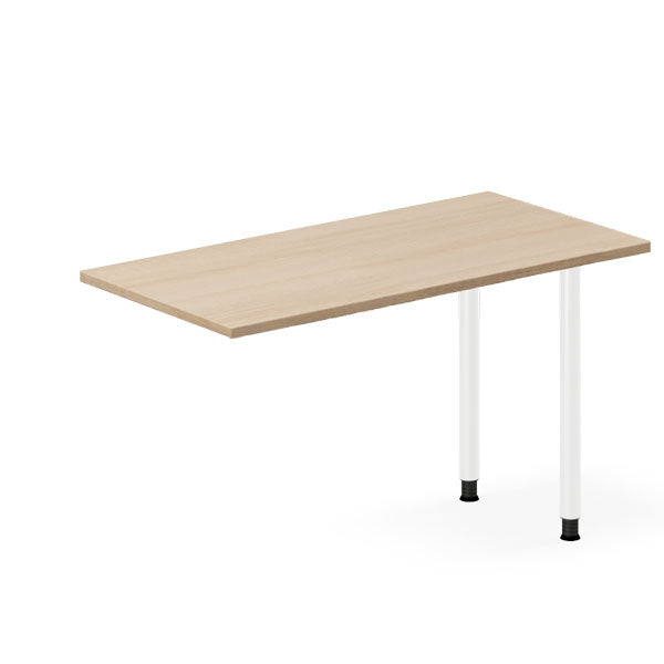 Ergoff Skrivebord, tilbyg DNA Eg 1200x600mm I-ben Hvid – Skrivebordstilbyg