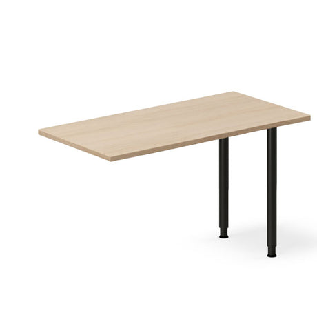 Ergoff Skrivebord, tilbyg DNA Eg 1200x600mm I-ben Sort – Skrivebordstilbyg