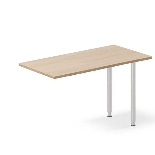 Ergoff Skrivebord, tilbyg DNA Eg 1200x600mm I-ben Alugrå – Skrivebordstilbyg
