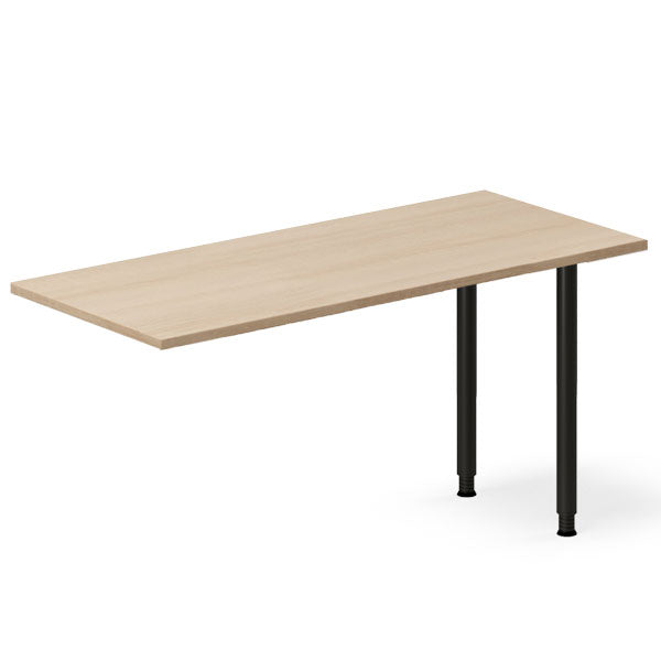 Ergoff Skrivebord, tilbyg DNA Eg 1400x600mm I-ben Sort – Skrivebordstilbyg