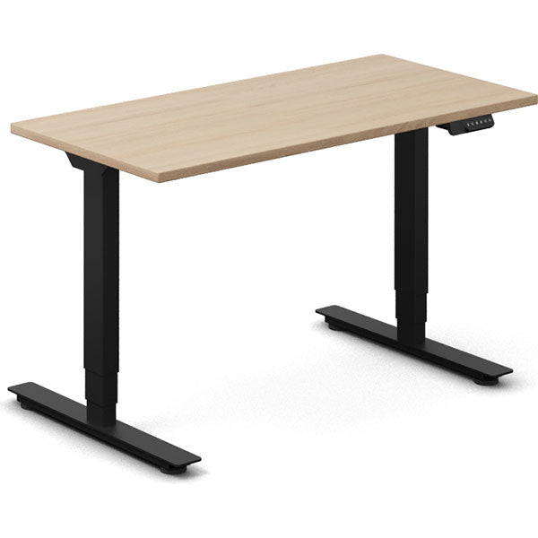 Ergoff Hæve-sænkebord DNA, Eg 1200x600mm 2-ben/Sort – Hæve/sænkeborde