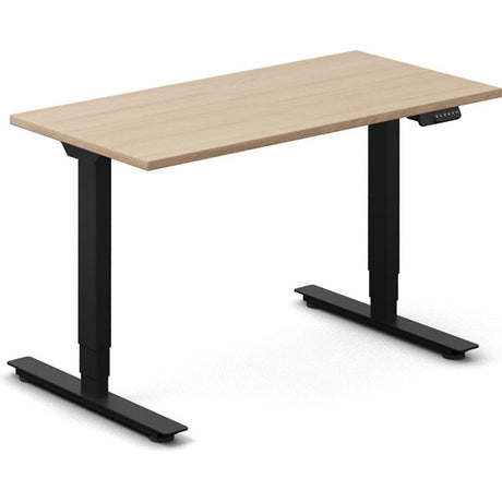 Ergoff Hæve-sænkebord DNA, Eg 1200x600mm 2-ben/Sort – Hæve/sænkeborde