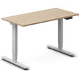 Ergoff Hæve-sænkebord DNA, Eg 1200x600mm 2-ben/Alugrå – Hæve/sænkeborde