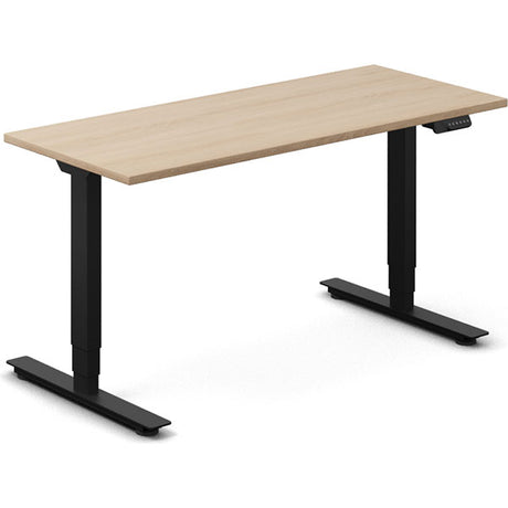 Hæve-sænkebord DNA, Eg 1400x600mm 2-ben/Sort – image 1