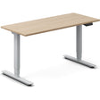 Ergoff Hæve-sænkebord DNA, Eg 1400x600mm 2-ben/Alugrå – Hæve/sænkeborde