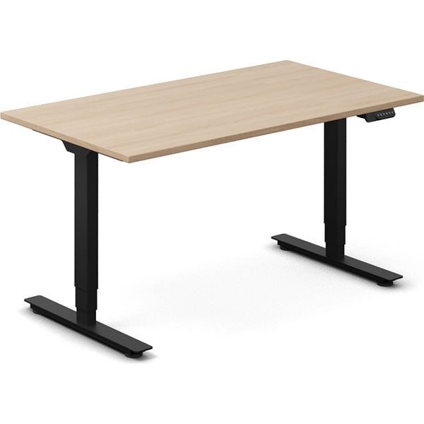 Ergoff Hæve-sænkebord DNA, Eg 1400x800mm 2-ben/Sort – Hæve-sænkeborde