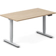 Ergoff Hæve-sænkebord DNA, Eg 1400x800mm 2-ben/Alugrå – Hæve/sænkeborde