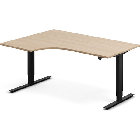 Ergoff Hæve-sænkebord DNA, Eg 1600x1200mm Venstre 2-ben/Sort – Hæve/sænkeborde